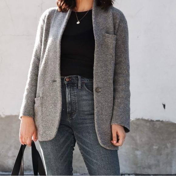 J. Crew Jackets & Blazers - J.Crew‎ Cocoon Sweater Blazer BA551 in Graphite Gray, Merino Wool Alpaca Blend